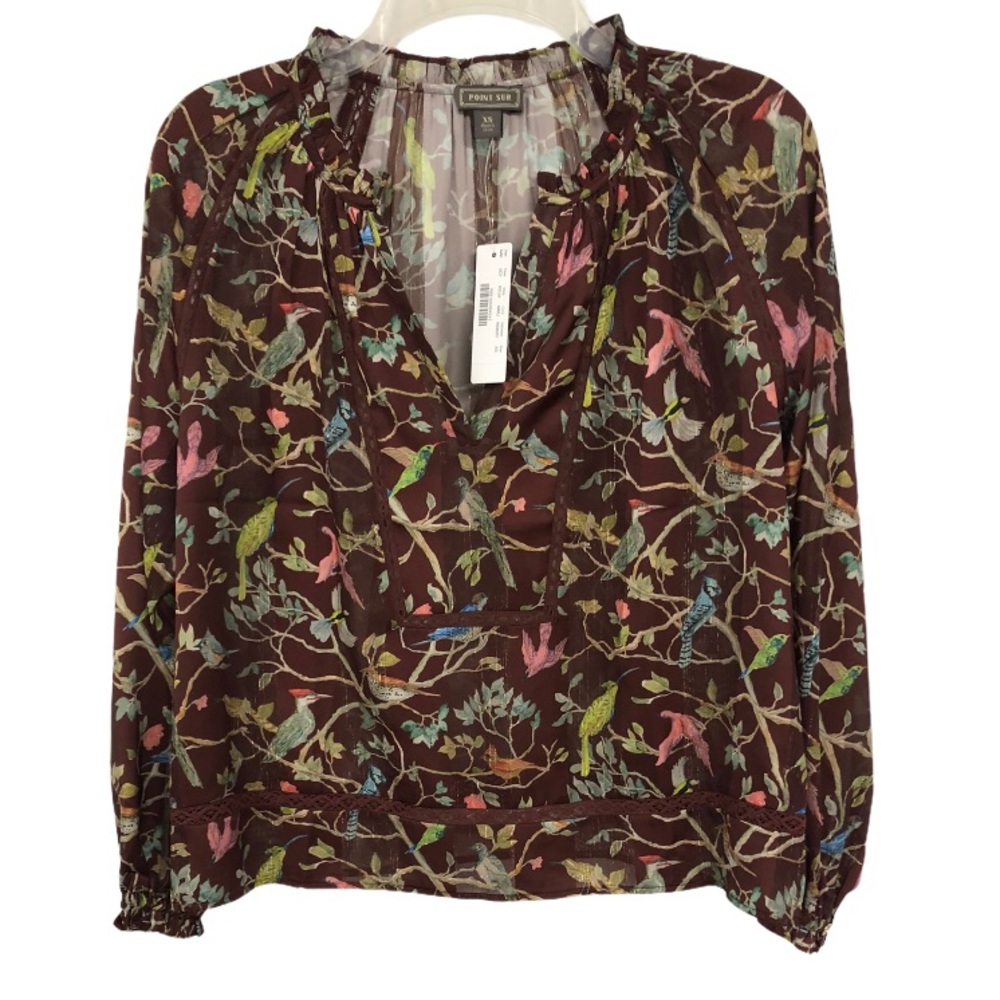 NWT J CREW POINT SUR BIRDS BLOUSE XS